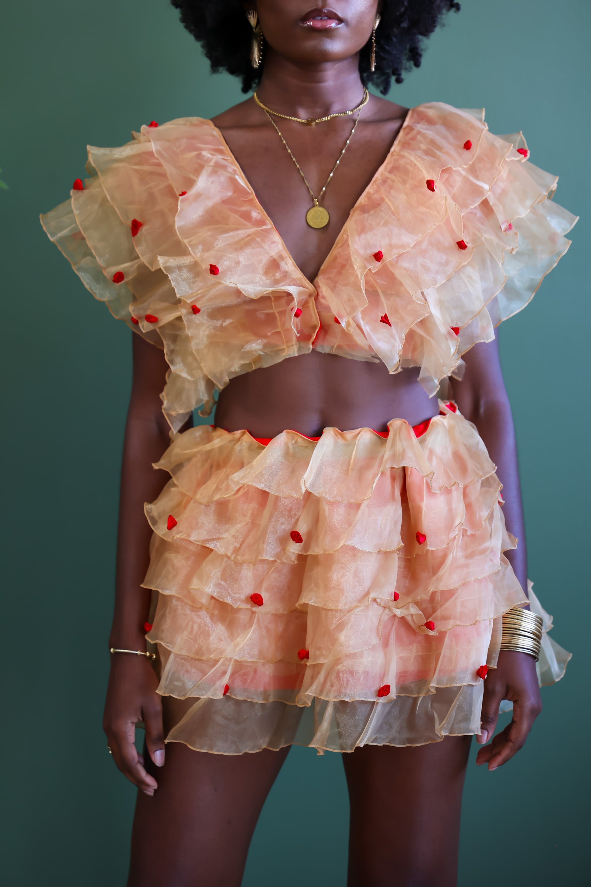 Rose Golden Skirt Set