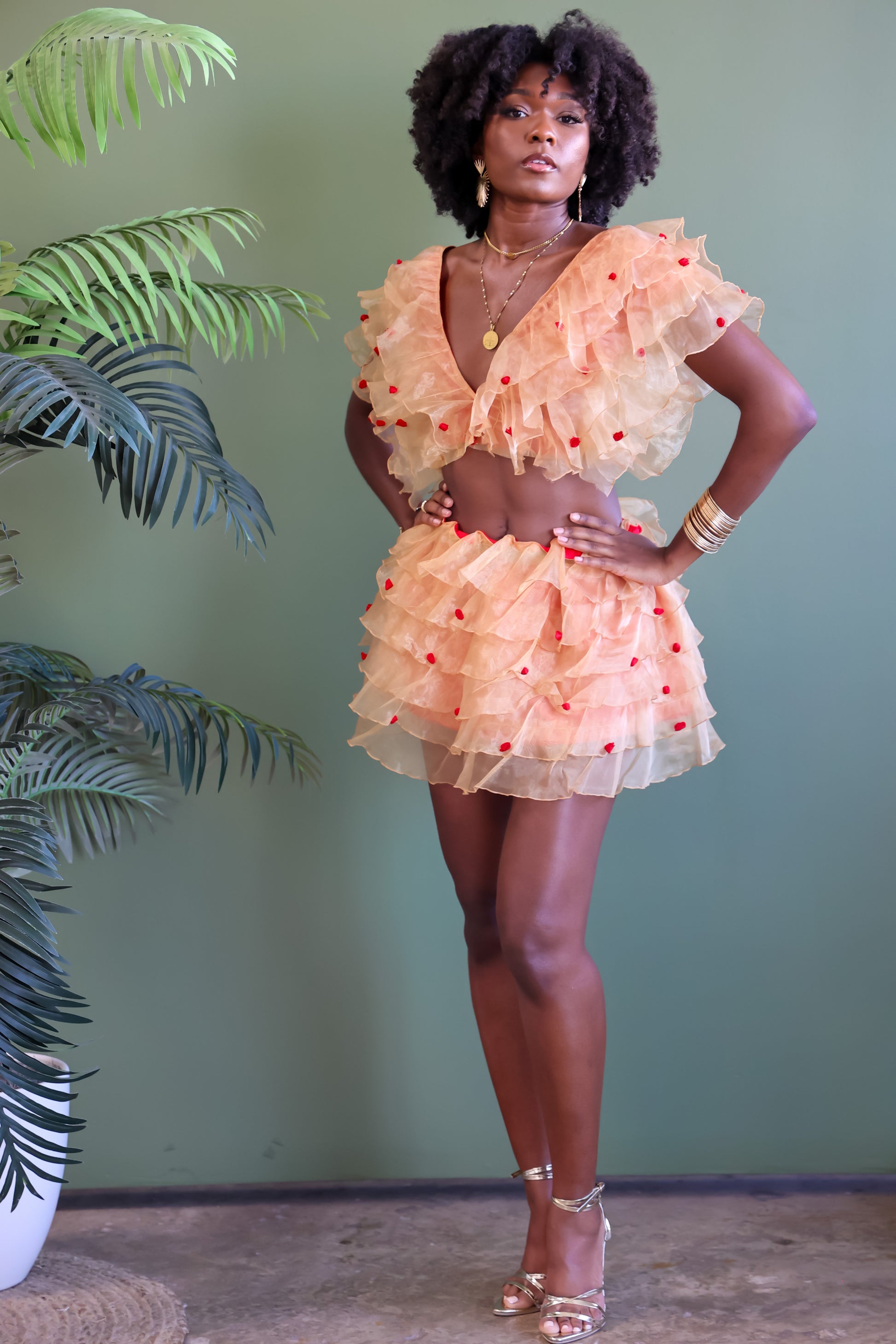 Rose Golden Skirt Set