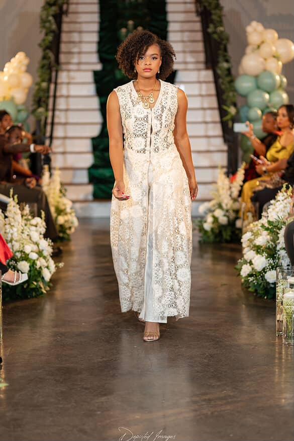Magnolia Bloom Dress in cream floral lace by Aravella's Wardrobe