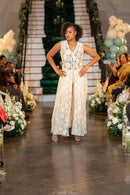 Magnolia Bloom Dress in cream floral lace by Aravella's Wardrobe